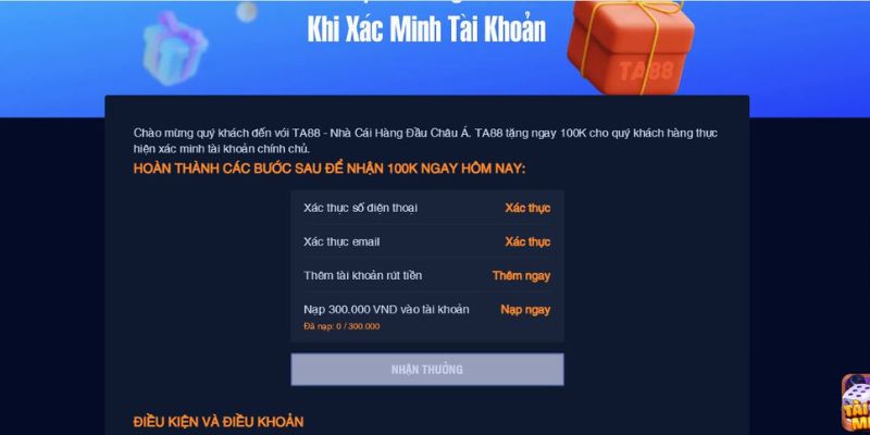 Khuyến mãi TA88 tặng 100% cho tân binh